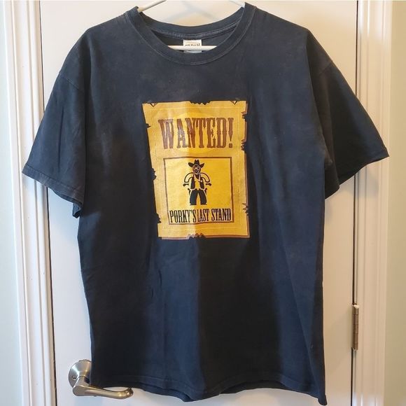 Gildan Other - Graphic Tee Wanted Porky's Last Stand Mens Large Black Tshirt